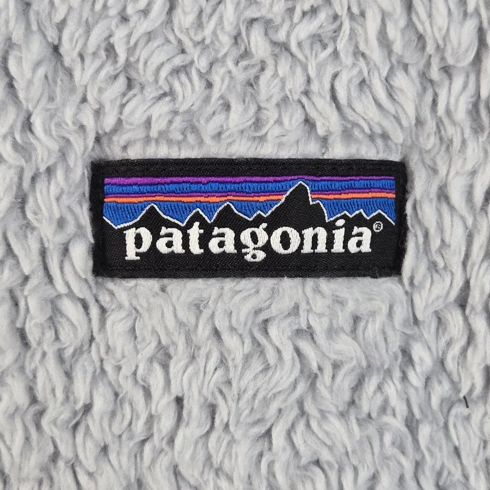 Patagonia Los Gatos Vest Womens Medium Gray Fuzzy Fleece Full Zip‎ Pockets Warm